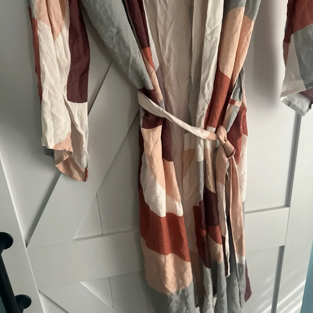 World Market Kimono Kaftan Boho Retro Free Size Open Front‎ Geometric